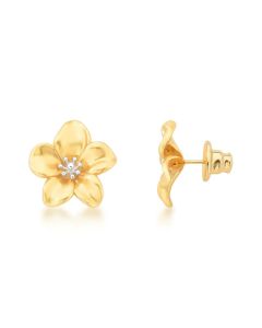 Brinco Flor Blossom Miolo em Ródio M Banho 18k