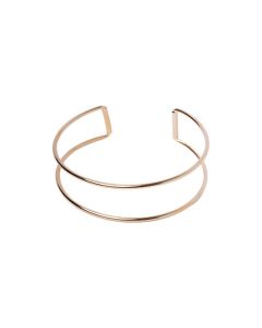 Bracelete Fio Duplo Retangular Banho 18k