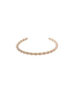 Bracelete Aro Torcido Frisado Banho 18K