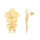 Brinco Blossom Duo Flor Dourado Fosco Banho 18K. Tamanho G. 1